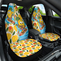 Aloha Hawaii Summer Car Seat Cover Hawaiian Lei Surfing Mango Palaka Motifs LT14 One Size Blue - Polynesian Pride