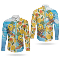 Aloha Hawaii Summer Couples Matching Short Sleeve Bodycon Dress and Long Sleeve Button Shirt Hawaiian Lei Surfing Mango Palaka Motifs LT14 - Polynesian Pride
