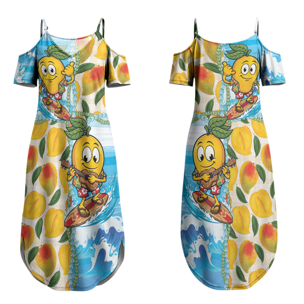 Aloha Hawaii Summer Couples Matching Summer Maxi Dress and Hawaiian Shirt Hawaiian Lei Surfing Mango Palaka Motifs LT14 - Polynesian Pride