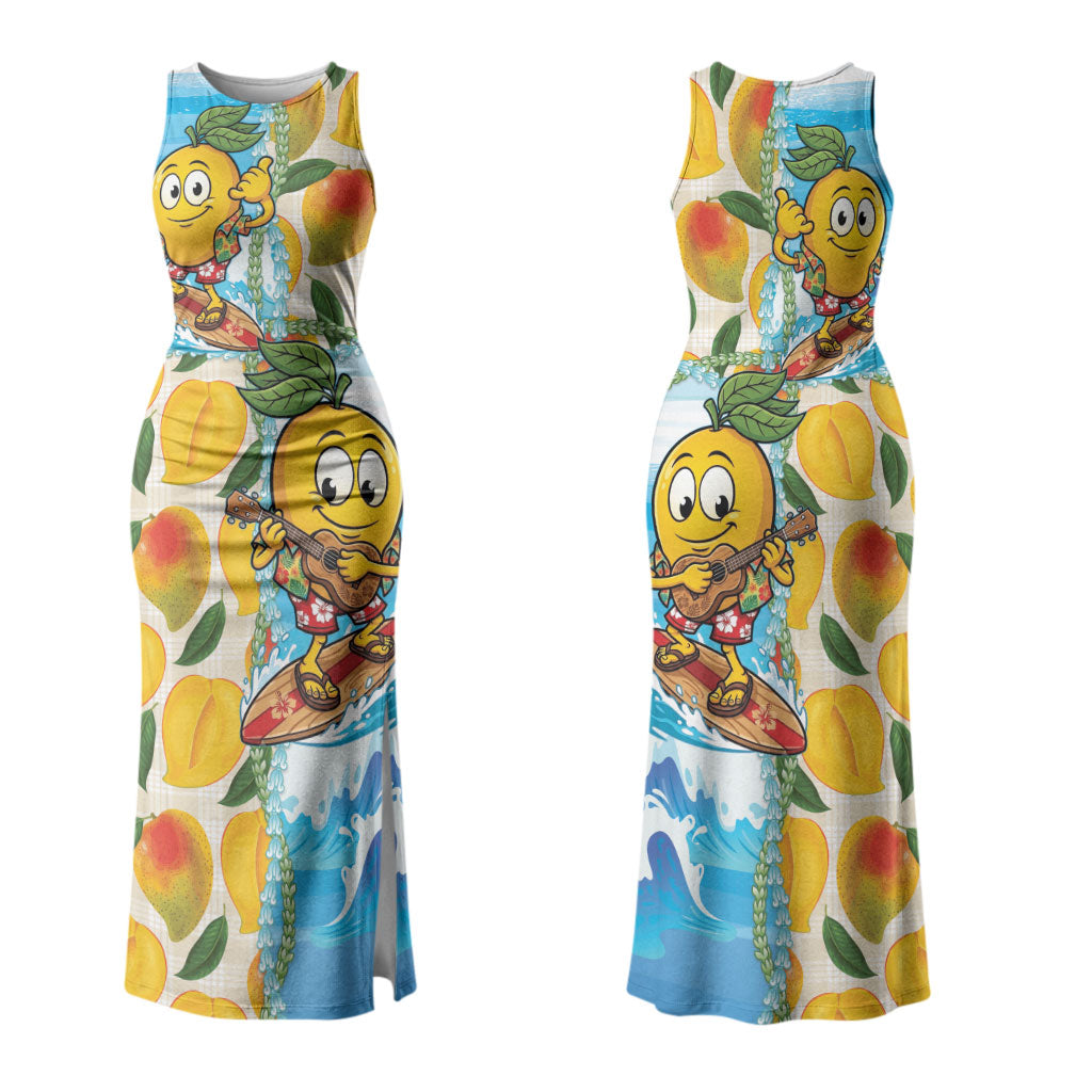 Aloha Hawaii Summer Couples Matching Tank Maxi Dress and Hawaiian Shirt Hawaiian Lei Surfing Mango Palaka Motifs LT14 - Polynesian Pride