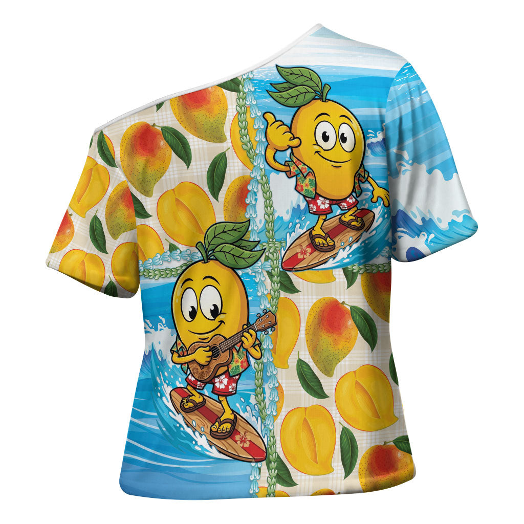 Aloha Hawaii Summer Cross Shoulder Shirt Hawaiian Lei Surfing Mango Palaka Motifs LT14 - Polynesian Pride