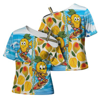 Aloha Hawaii Summer Cross Shoulder Shirt Hawaiian Lei Surfing Mango Palaka Motifs LT14 - Polynesian Pride