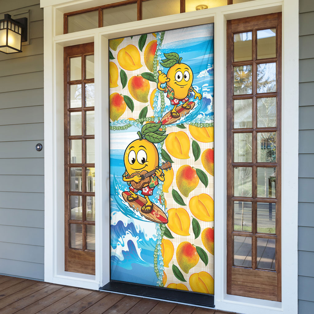 Aloha Hawaii Summer Door Cover Hawaiian Lei Surfing Mango Palaka Motifs LT14 - Polynesian Pride