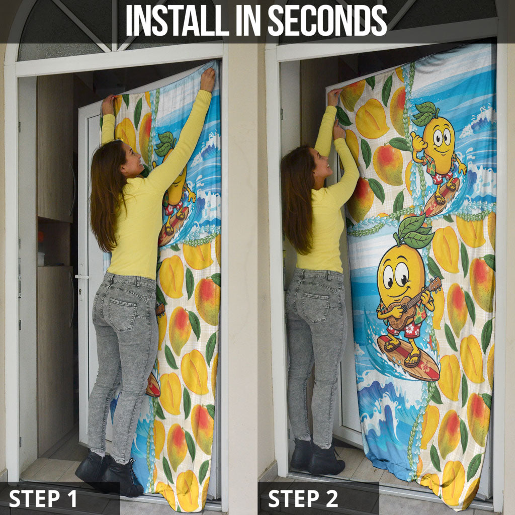Aloha Hawaii Summer Door Cover Hawaiian Lei Surfing Mango Palaka Motifs LT14 - Polynesian Pride