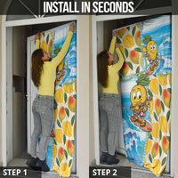 Aloha Hawaii Summer Door Cover Hawaiian Lei Surfing Mango Palaka Motifs LT14 - Polynesian Pride