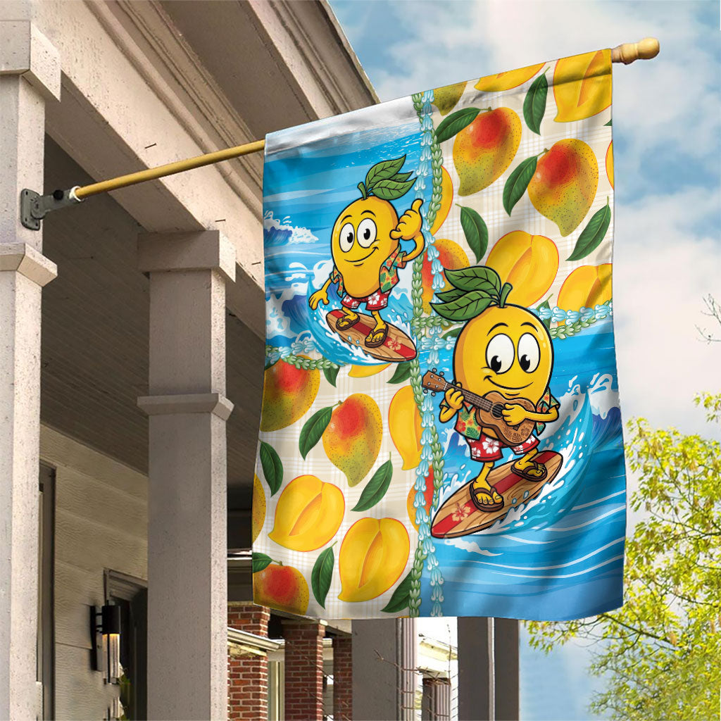 Aloha Hawaii Summer Garden Flag Hawaiian Lei Surfing Mango Palaka Motifs LT14 House Flag Blue - Polynesian Pride