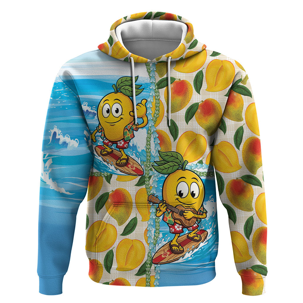 Aloha Hawaii Summer Hoodie Hawaiian Lei Surfing Mango Palaka Motifs LT14 Pullover Hoodie Blue - Polynesian Pride