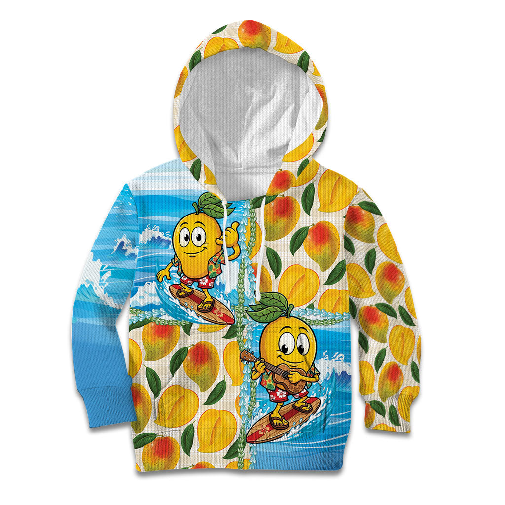 Aloha Hawaii Summer Kid Hoodie Hawaiian Lei Surfing Mango Palaka Motifs LT14 Hoodie Blue - Polynesian Pride