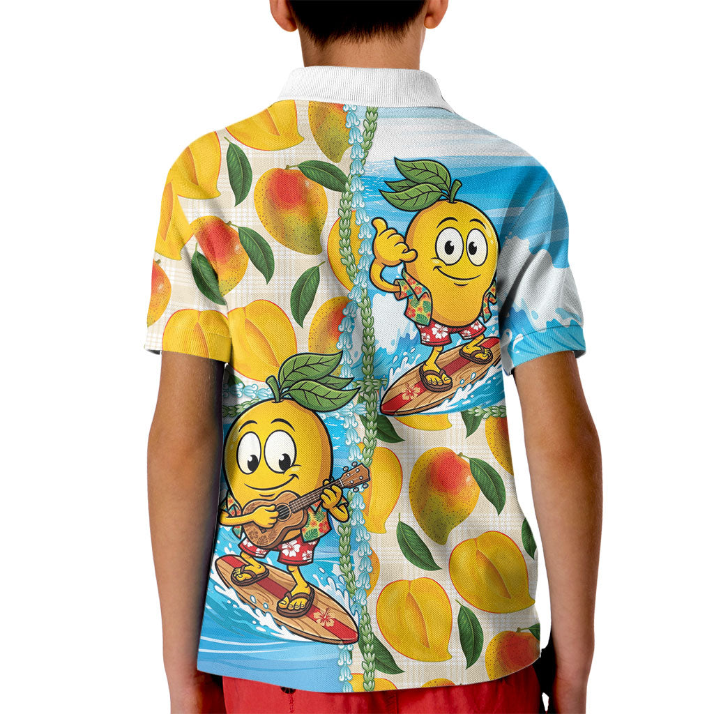 Aloha Hawaii Summer Kid Polo Shirt Hawaiian Lei Surfing Mango Palaka Motifs LT14 - Polynesian Pride