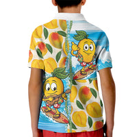 Aloha Hawaii Summer Kid Polo Shirt Hawaiian Lei Surfing Mango Palaka Motifs LT14 - Polynesian Pride
