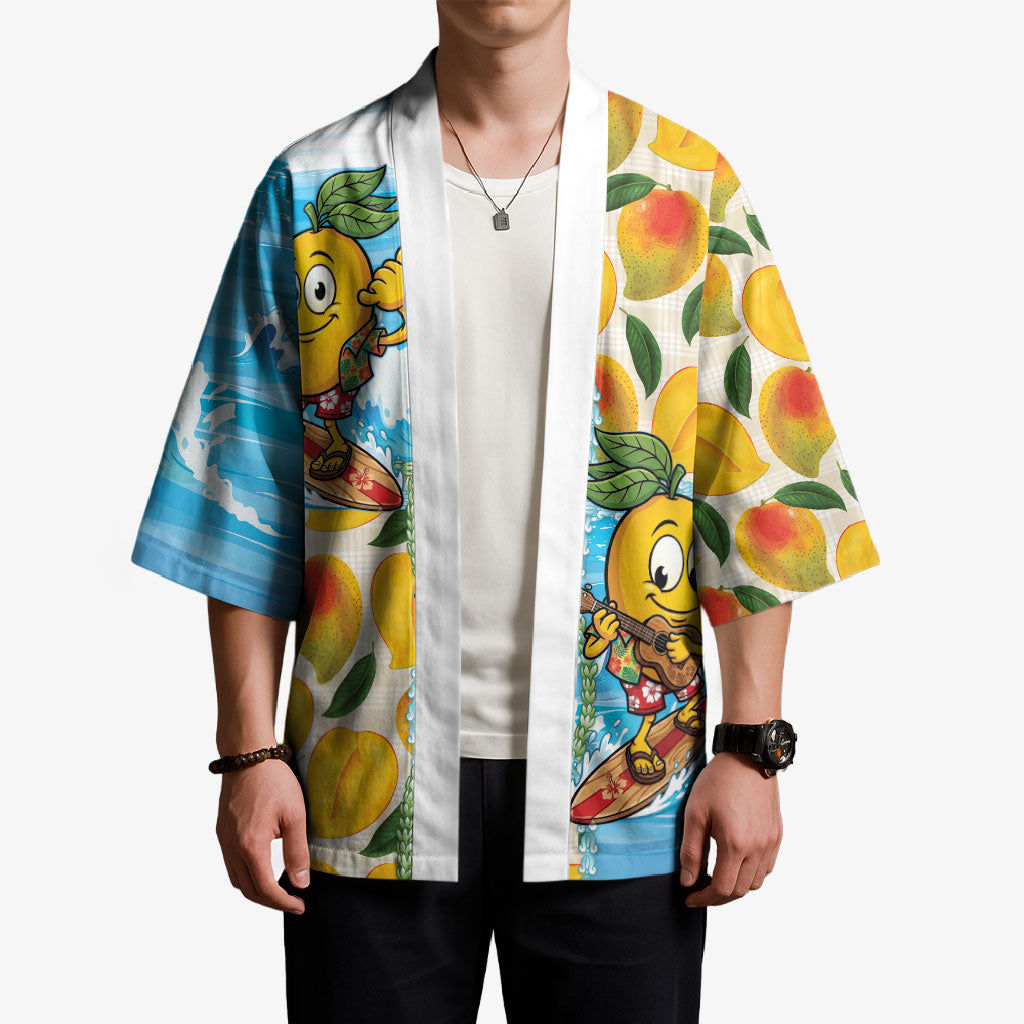 Aloha Hawaii Summer Kimono Hawaiian Lei Surfing Mango Palaka Motifs LT14 - Polynesian Pride