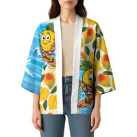 Aloha Hawaii Summer Kimono Hawaiian Lei Surfing Mango Palaka Motifs LT14 - Polynesian Pride
