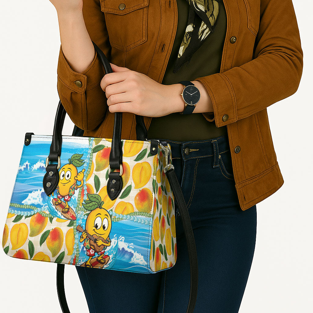 Aloha Hawaii Summer Leather Bag Hawaiian Lei Surfing Mango Palaka Motifs LT14 - Polynesian Pride
