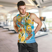 Aloha Hawaii Summer Men Tank Top Hawaiian Lei Surfing Mango Palaka Motifs LT14 Blue - Polynesian Pride