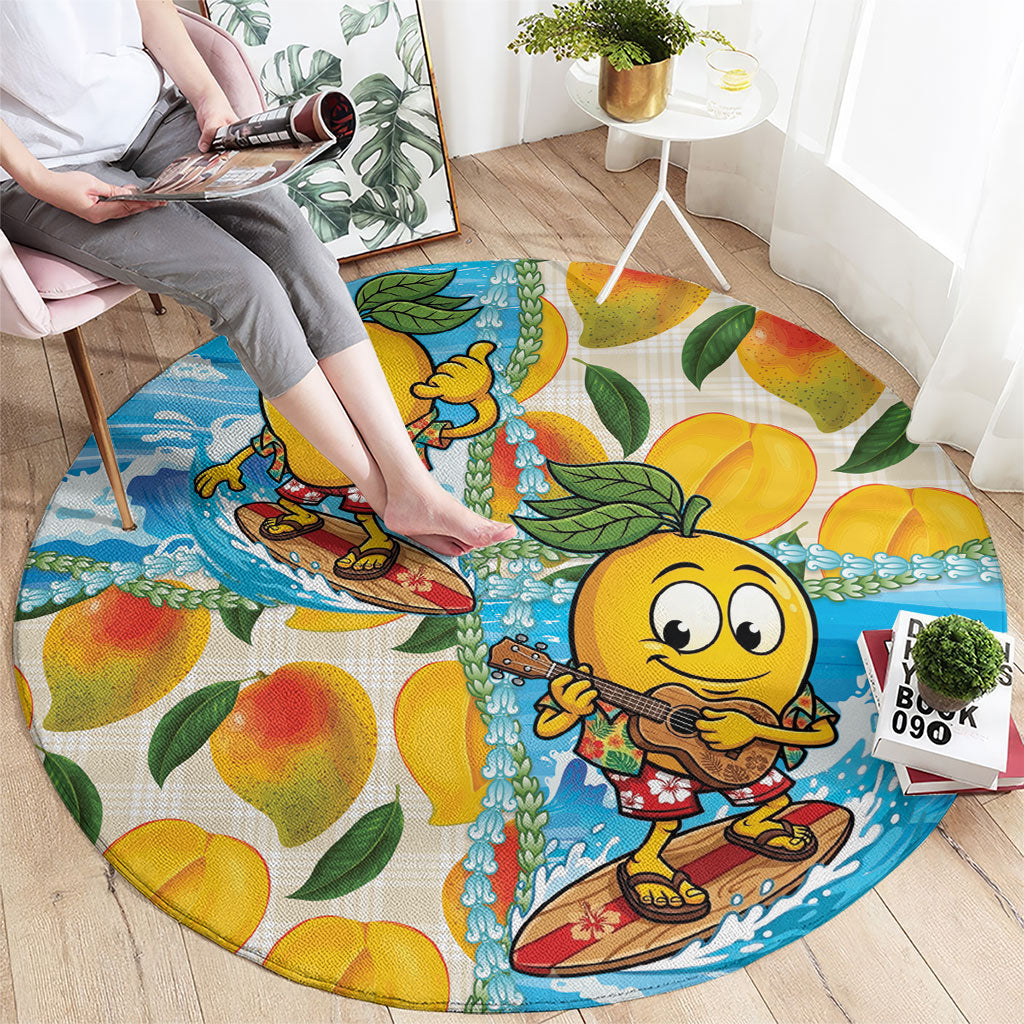 Aloha Hawaii Summer Round Carpet Hawaiian Lei Surfing Mango Palaka Motifs LT14 - Polynesian Pride