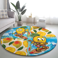 Aloha Hawaii Summer Round Carpet Hawaiian Lei Surfing Mango Palaka Motifs LT14 - Polynesian Pride