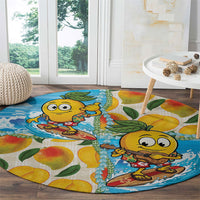 Aloha Hawaii Summer Round Carpet Hawaiian Lei Surfing Mango Palaka Motifs LT14 - Polynesian Pride