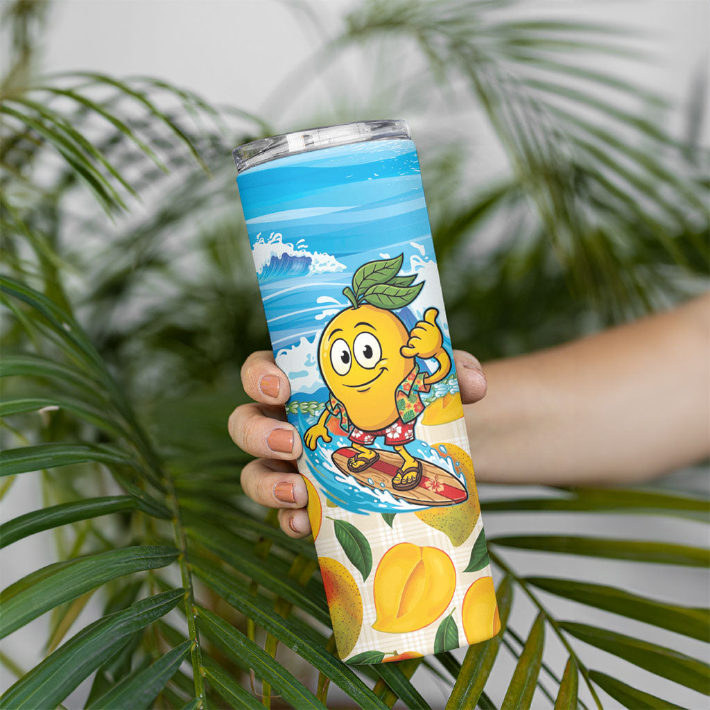 Aloha Hawaii Summer Skinny Tumbler Hawaiian Lei Surfing Mango Palaka Motifs LT14 - Polynesian Pride