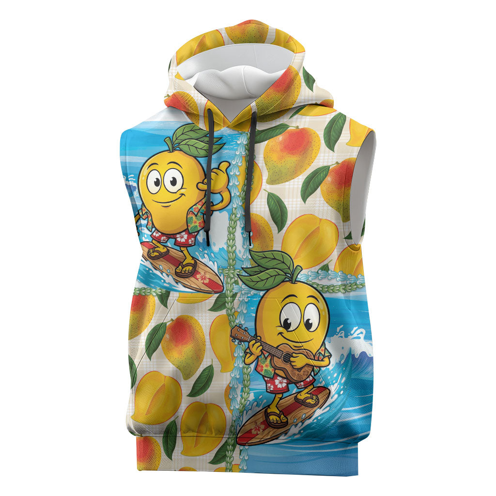Aloha Hawaii Summer Sleeveless Hoodie Hawaiian Lei Surfing Mango Palaka Motifs LT14 Blue - Polynesian Pride