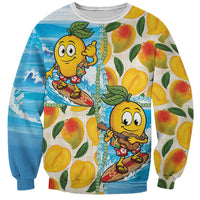 Aloha Hawaii Summer Sweatshirt Hawaiian Lei Surfing Mango Palaka Motifs LT14 Unisex Blue - Polynesian Pride