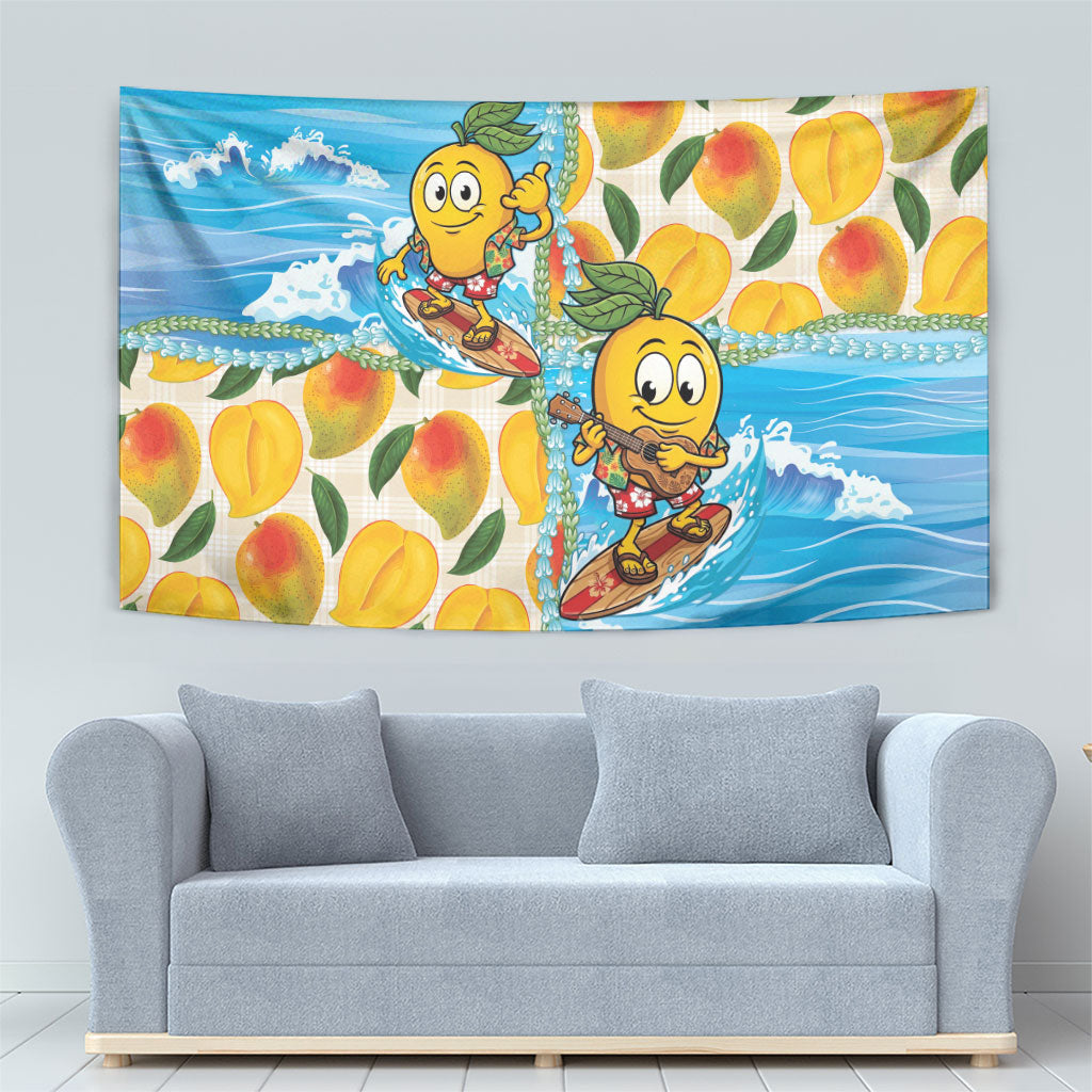 Aloha Hawaii Summer Tapestry Hawaiian Lei Surfing Mango Palaka Motifs LT14 - Polynesian Pride