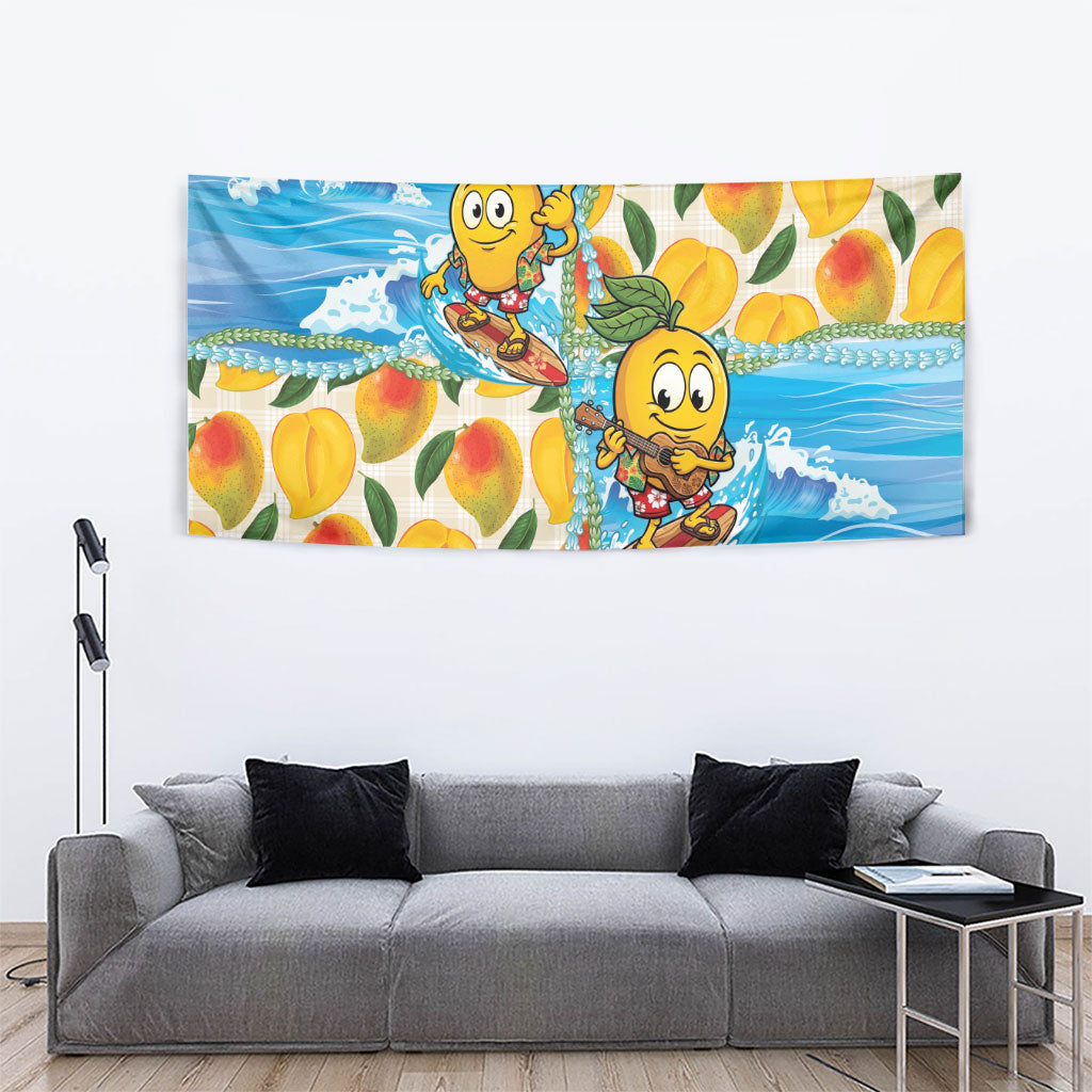 Aloha Hawaii Summer Tapestry Hawaiian Lei Surfing Mango Palaka Motifs LT14 - Polynesian Pride