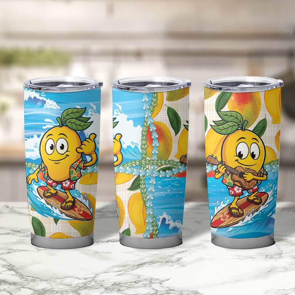 Aloha Hawaii Summer Tumbler Cup Hawaiian Lei Surfing Mango Palaka Motifs LT14 - Polynesian Pride