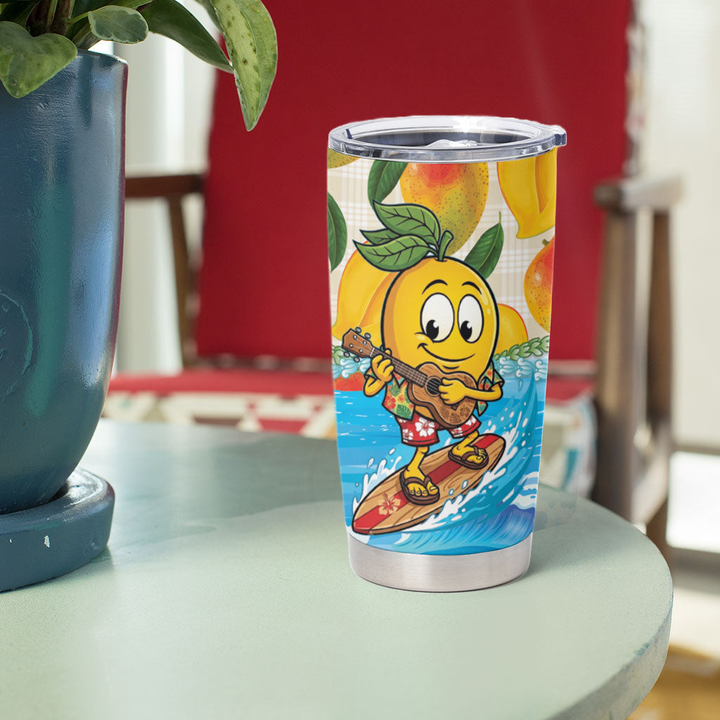 Aloha Hawaii Summer Tumbler Cup Hawaiian Lei Surfing Mango Palaka Motifs LT14 - Polynesian Pride