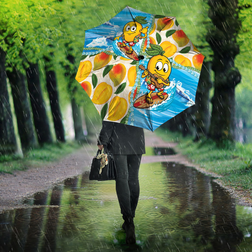 Aloha Hawaii Summer Umbrella Hawaiian Lei Surfing Mango Palaka Motifs LT14 - Polynesian Pride