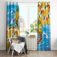 Aloha Hawaii Summer Window Curtain Hawaiian Lei Surfing Mango Palaka Motifs LT14 - Polynesian Pride