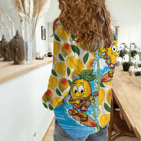 Aloha Hawaii Summer Women Casual Shirt Hawaiian Lei Surfing Mango Palaka Motifs LT14 - Polynesian Pride