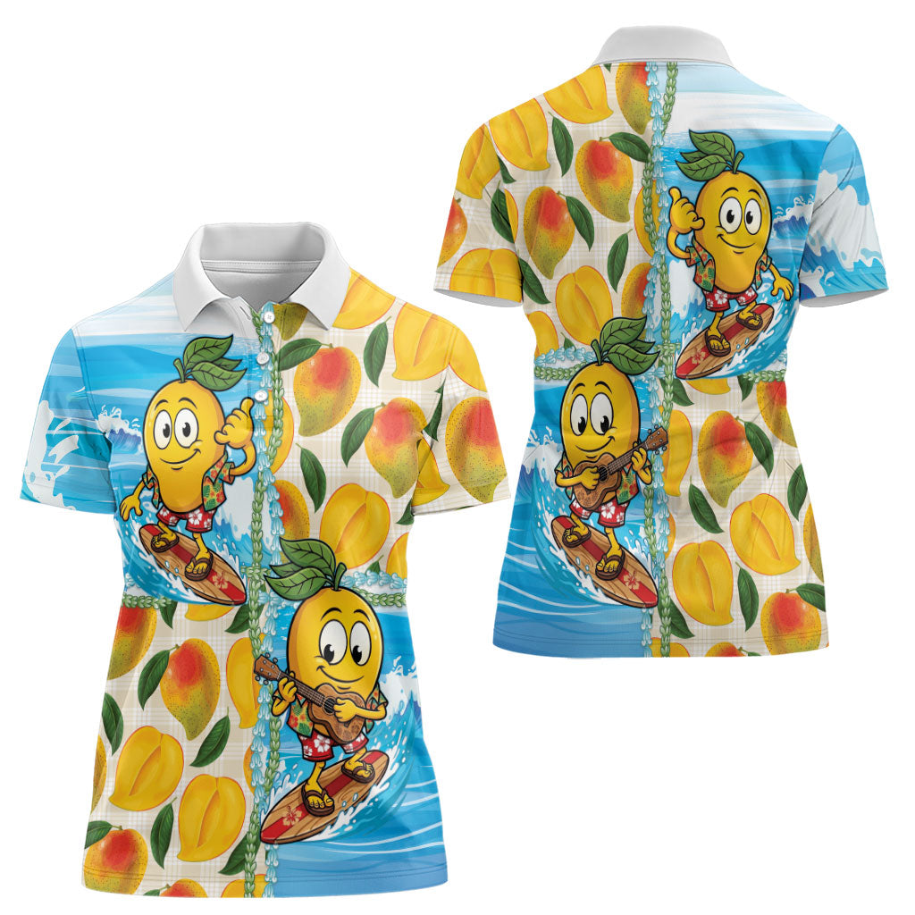 Aloha Hawaii Summer Women Polo Shirt Hawaiian Lei Surfing Mango Palaka Motifs LT14 - Polynesian Pride