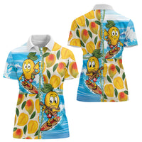 Aloha Hawaii Summer Women Polo Shirt Hawaiian Lei Surfing Mango Palaka Motifs LT14 - Polynesian Pride