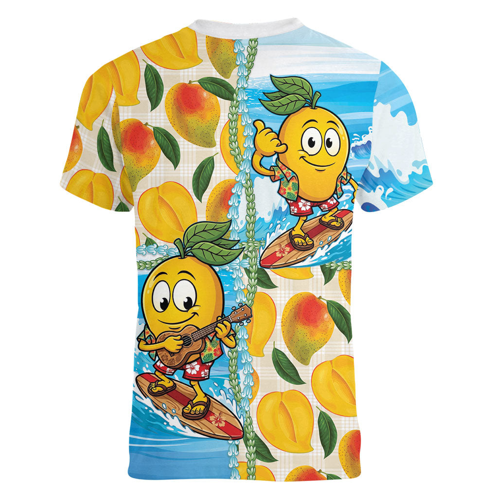 Aloha Hawaii Summer Women V-Neck T-Shirt Hawaiian Lei Surfing Mango Palaka Motifs LT14 - Polynesian Pride