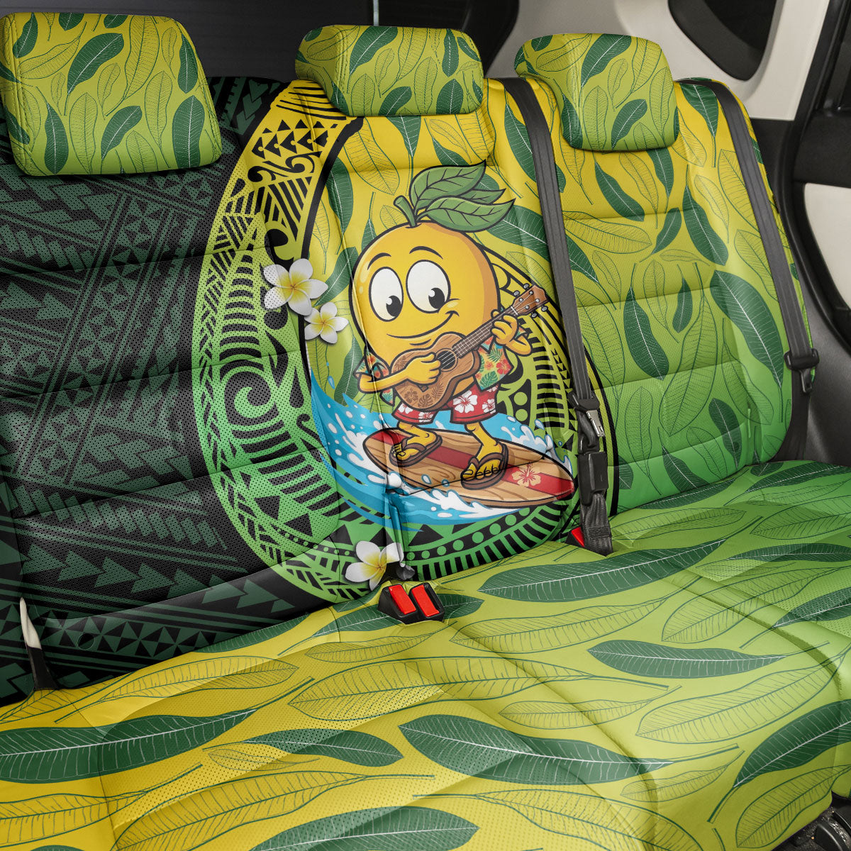 Hawaii Surfing Mango Back Car Seat Cover Manako Polynesian Fish Hook LT14 - Polynesian Pride