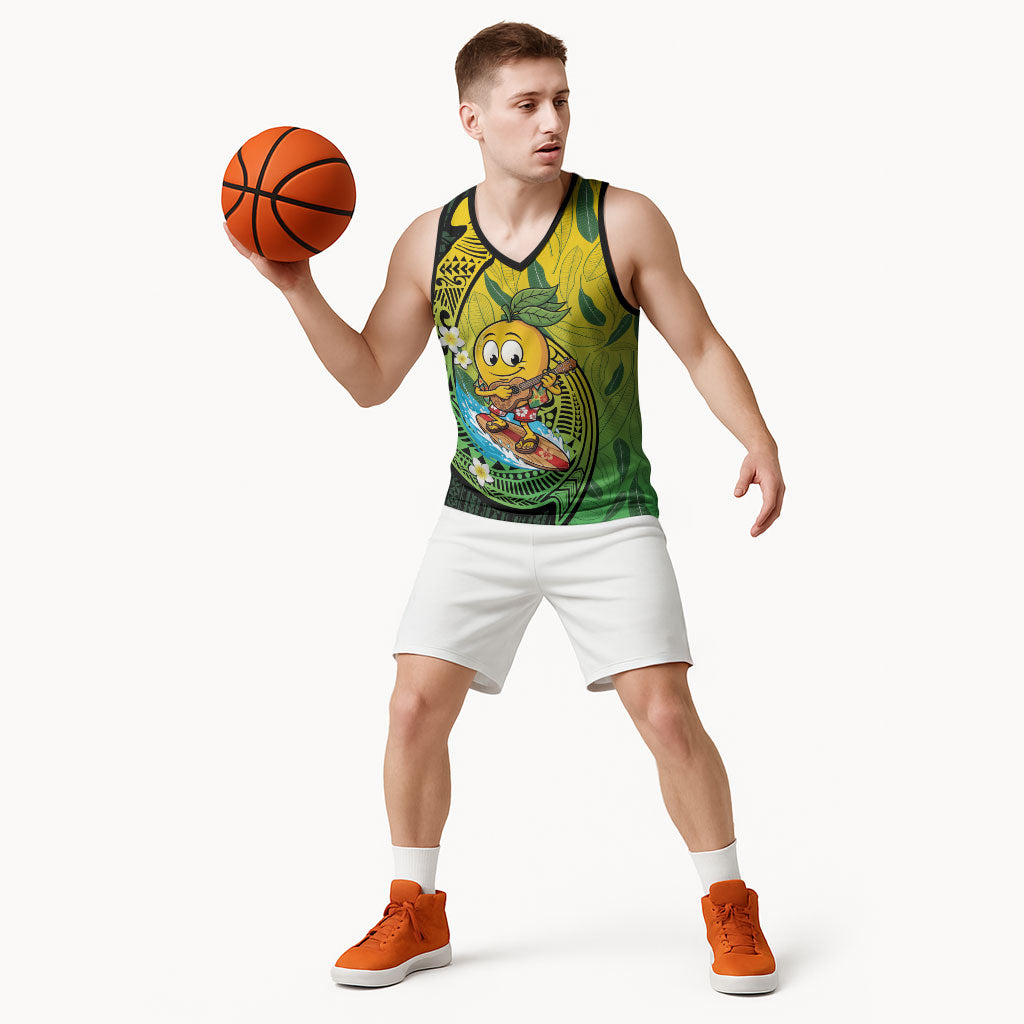 Hawaii Surfing Mango Basketball Jersey Manako Polynesian Fish Hook LT14 - Polynesian Pride