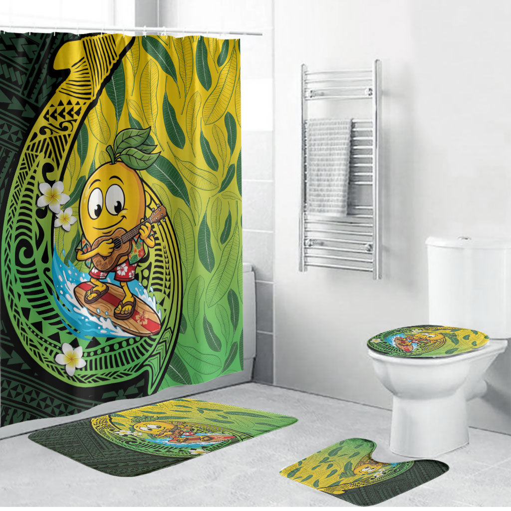 Hawaii Surfing Mango Bathroom Set Manako Polynesian Fish Hook LT14 Bathroom Set (4 pcs) Green - Polynesian Pride