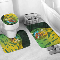 Hawaii Surfing Mango Bathroom Set Manako Polynesian Fish Hook LT14 Mat Set Only (3 pcs) One Size Green - Polynesian Pride