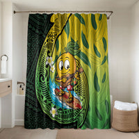 Hawaii Surfing Mango Bathroom Set Manako Polynesian Fish Hook LT14 Shower Curtain Only Green - Polynesian Pride