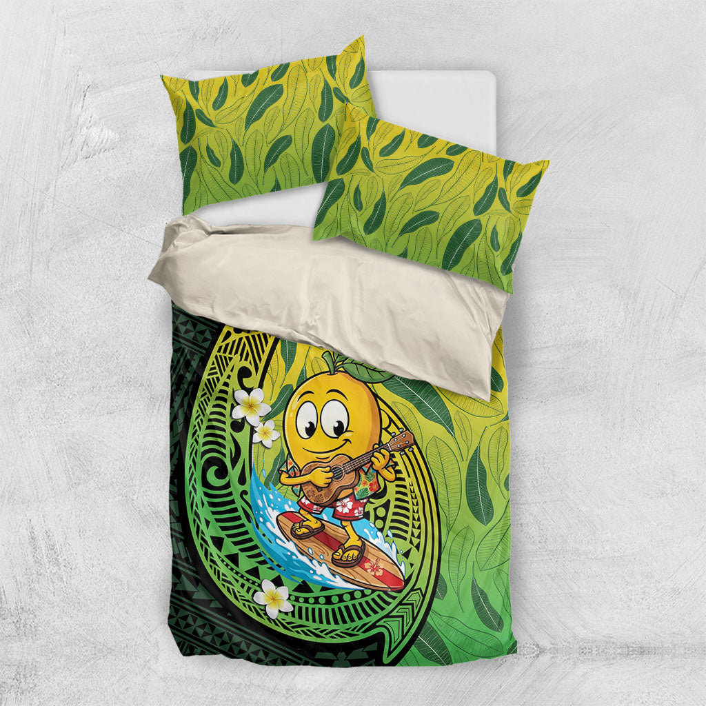 Hawaii Surfing Mango Bedding Set Manako Polynesian Fish Hook LT14 US Twin 172cm x 218cm Green - Polynesian Pride