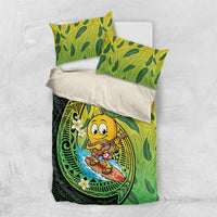 Hawaii Surfing Mango Bedding Set Manako Polynesian Fish Hook LT14 US Twin 172cm x 218cm Green - Polynesian Pride