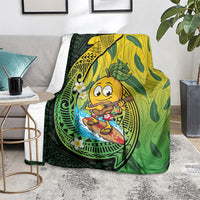 Hawaii Surfing Mango Blanket Manako Polynesian Fish Hook LT14 - Polynesian Pride