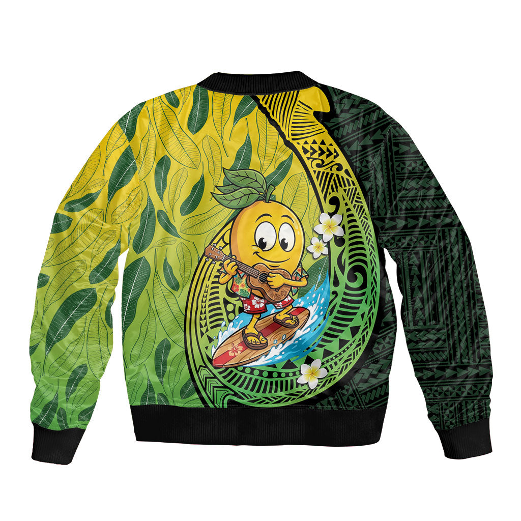 Hawaii Surfing Mango Bomber Jacket Manako Polynesian Fish Hook LT14 - Polynesian Pride