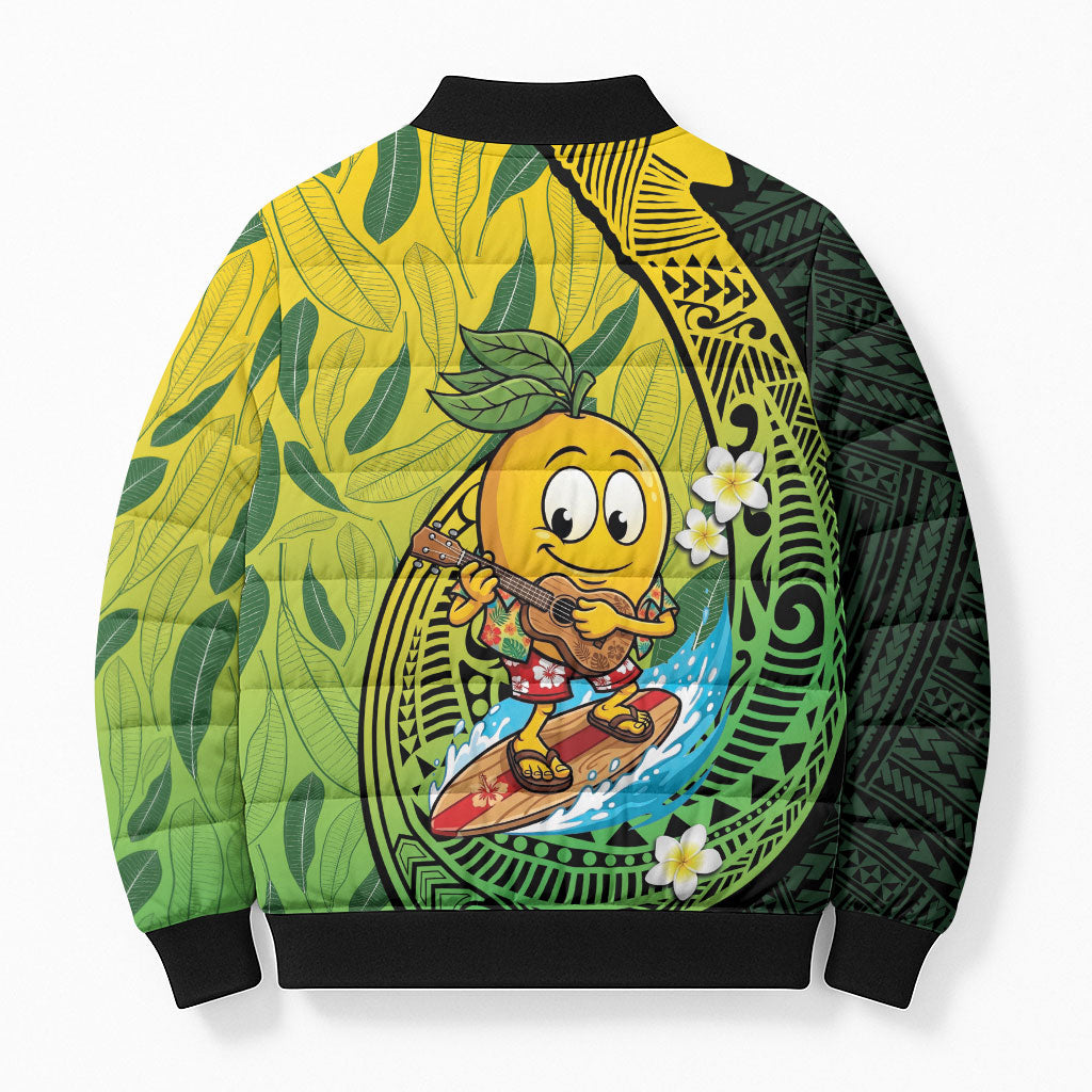 Hawaii Surfing Mango Bomber Puffer Jacket Manako Polynesian Fish Hook LT14 - Polynesian Pride