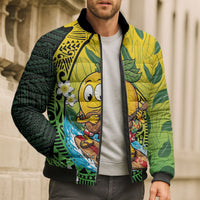 Hawaii Surfing Mango Bomber Puffer Jacket Manako Polynesian Fish Hook LT14 - Polynesian Pride