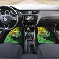 Hawaii Surfing Mango Car Mats Manako Polynesian Fish Hook LT14 Set 2pcs - Front Green - Polynesian Pride