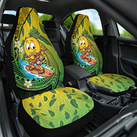 Hawaii Surfing Mango Car Seat Cover Manako Polynesian Fish Hook LT14 One Size Green - Polynesian Pride