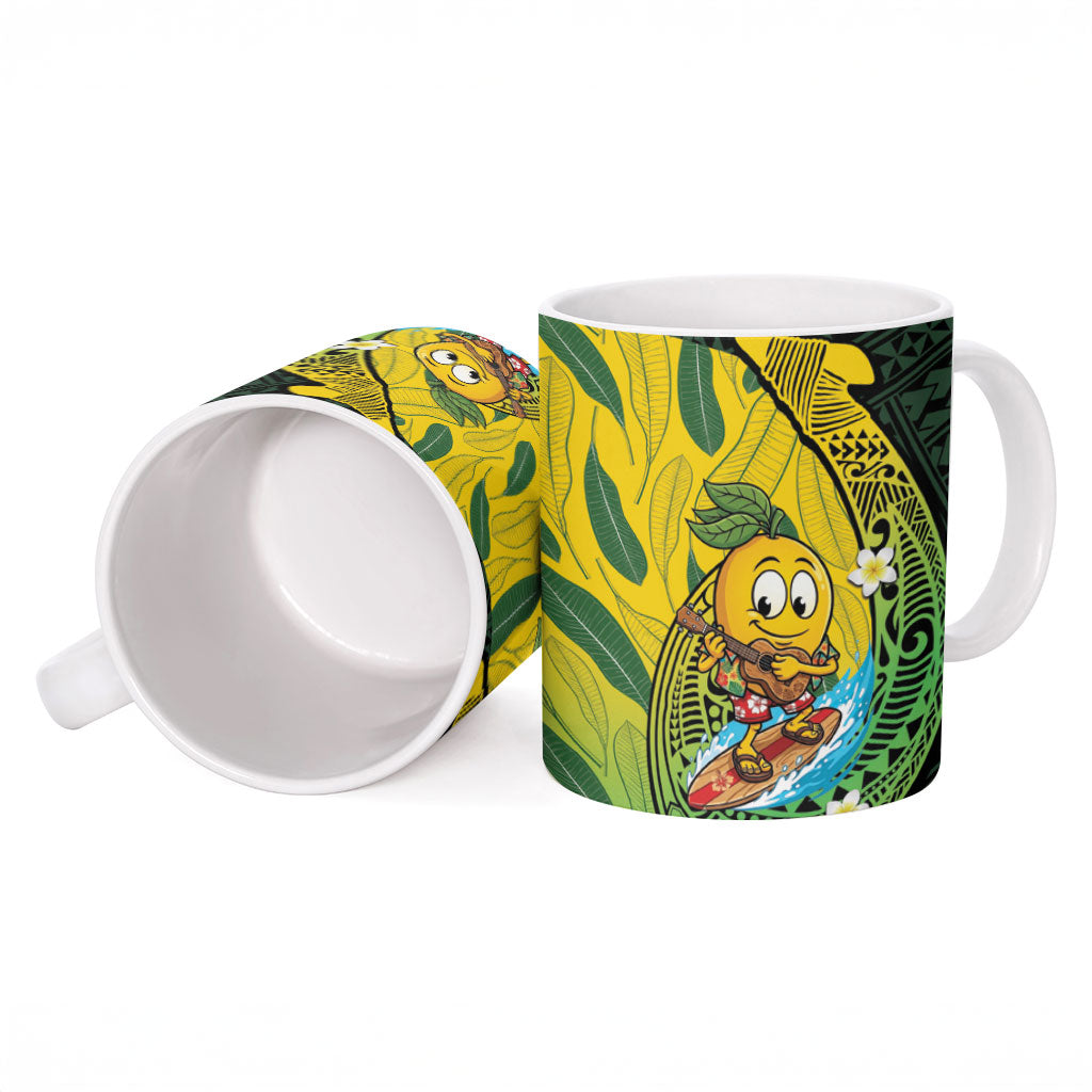 Hawaii Surfing Mango Ceramic Mug Manako Polynesian Fish Hook LT14 - Polynesian Pride