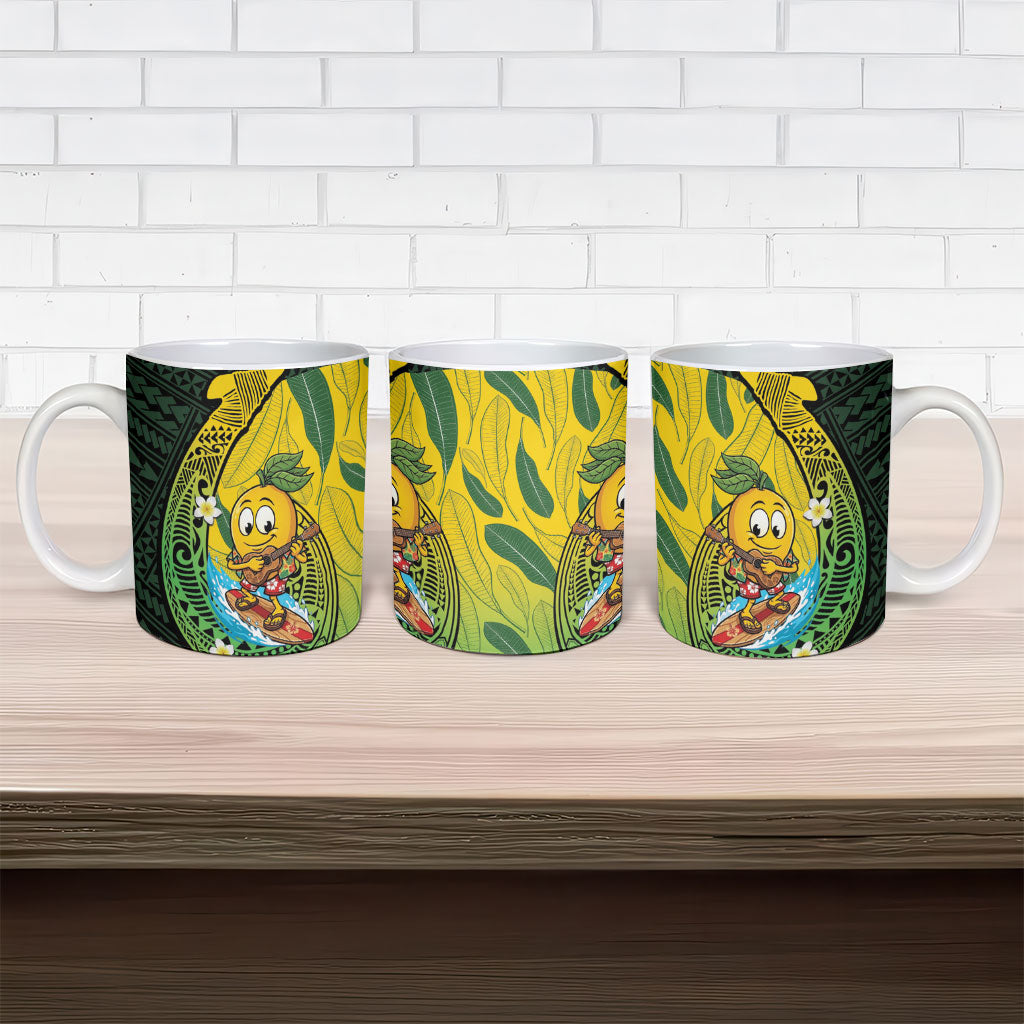 Hawaii Surfing Mango Ceramic Mug Manako Polynesian Fish Hook LT14 - Polynesian Pride