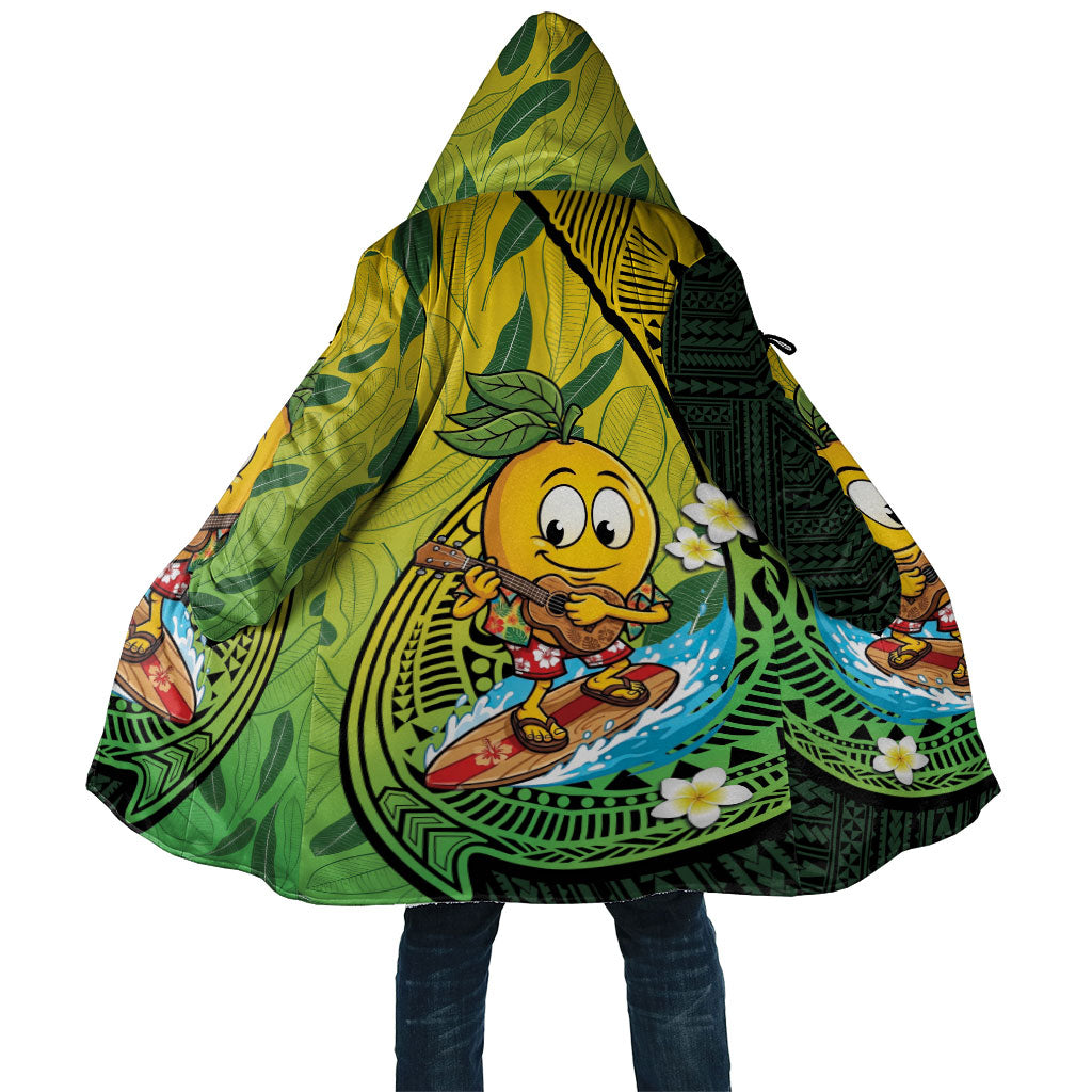 Hawaii Surfing Mango Cloak Manako Polynesian Fish Hook LT14 Unisex Green - Polynesian Pride